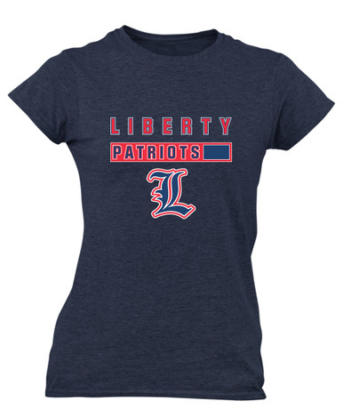 Liberty Patriots L Script Mascot #7 Women's SS T-Shirt