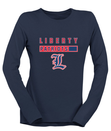 Liberty Patriots L Script Mascot #7 Women's LS T-Shirt