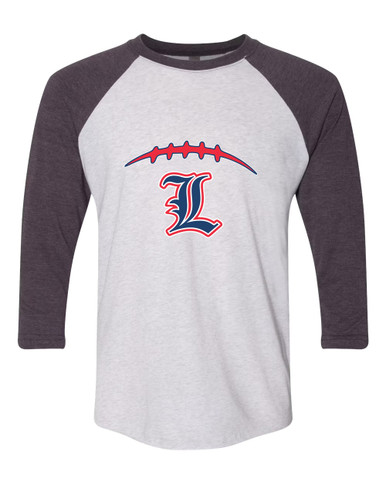 Liberty Patriots L Script Football #2 Men's Baseball T-Shirt