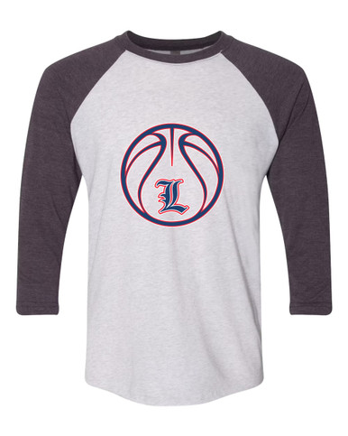 Liberty Patriots L Script Basketball #2 Women's Baseball T-Shirt