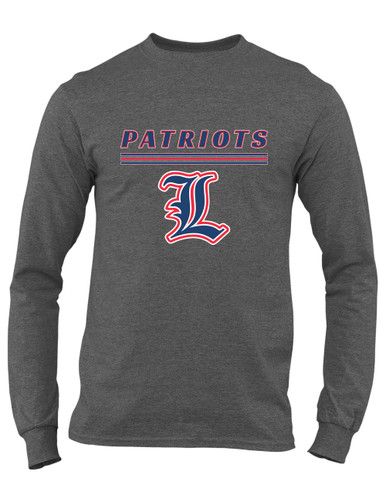 Liberty Patriots L Script Mascot #8 Men's LS T-Shirt