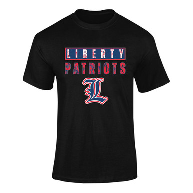 Liberty Patriots L Script Mascot #9 Men's SS T-Shirt