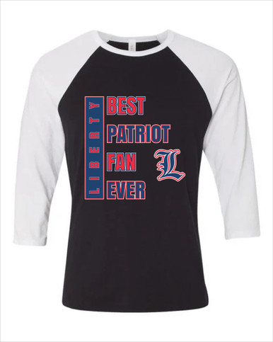 Liberty Patriots L Script Best Patriot Fan Women's Baseball T-Shirt