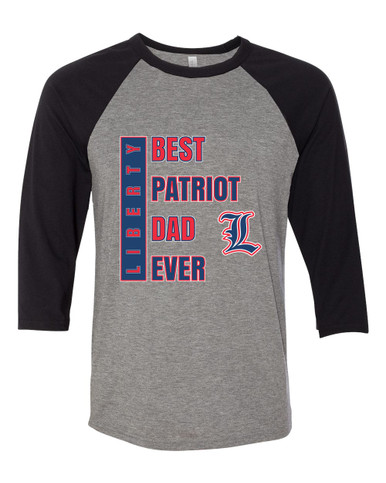 Liberty Patriots L Script Best Patriot Dad Men's Baseball T-Shirt