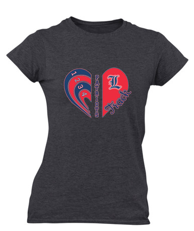 Liberty Patriots L Script Heart Track Women's SS T-Shirt