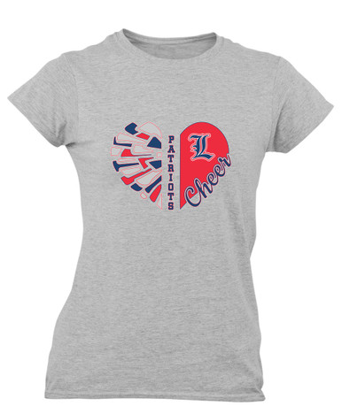 Liberty Patriots L Script Heart Cheer Women's SS T-Shirt