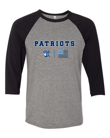 John Jay Patriots Team Colors Flag Women's Baseball T-Shirt