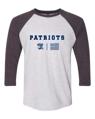 John Jay Patriots Team Colors Flag Men's Baseball T-Shirt