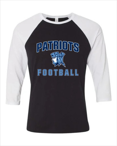 John Jay Patriots Football #1 Women's Baseball T-Shirt