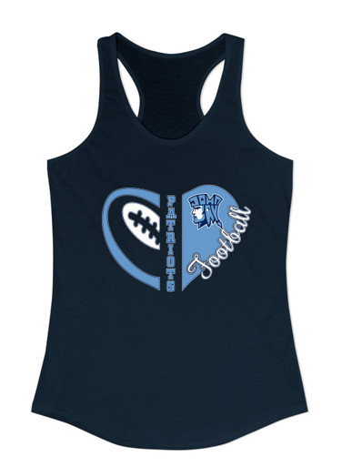 John Jay Patriots Heart Football Women's Tank Top