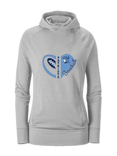 John Jay Patriots Heart Football Women's Hoodie