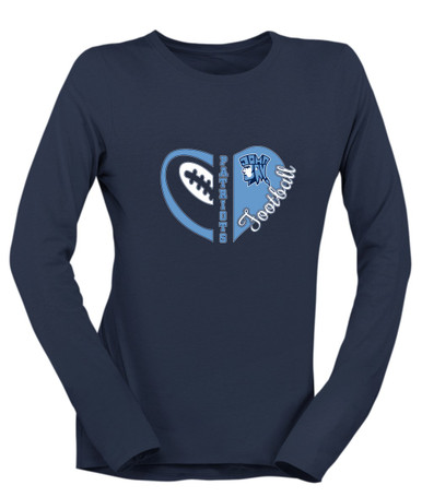 John Jay Patriots Heart Football Women's Premium LS T-Shirt