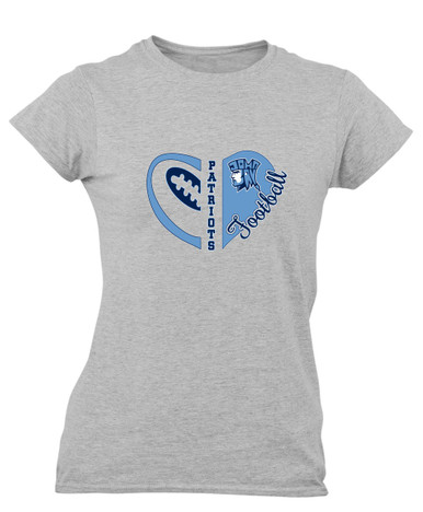 John Jay Patriots Heart Football Women's Premium SS T-Shirt
