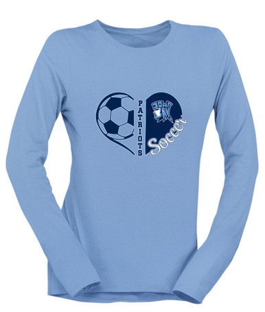 John Jay Patriots Heart Soccer Women's LS T-Shirt