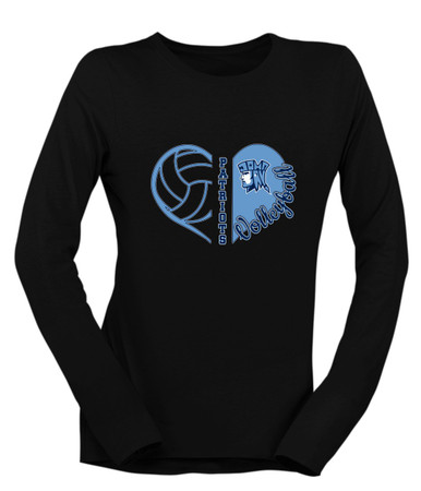 John Jay Patriots Heart Volleyball Women's LS T-Shirt