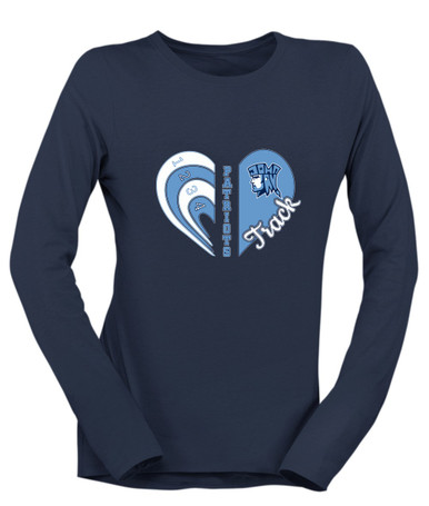 John Jay Patriots Heart Track Women's Premium LS T-Shirt