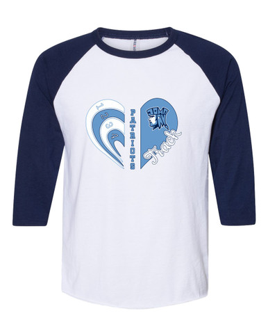 John Jay Patriots Heart Track Women's Baseball T-Shirt