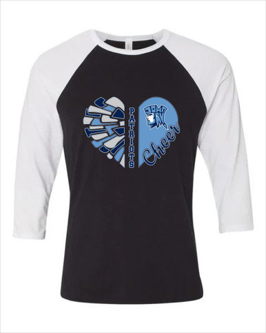John Jay Patriots Heart Cheer Women's Baseball T-Shirt