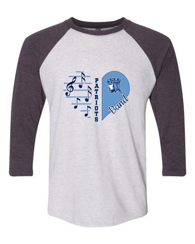 John Jay Patriots Heart Band Women's Baseball T-Shirt