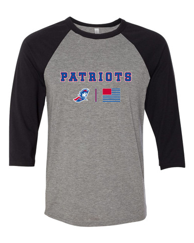 Jay County Patriots Team Colors Flag Women's Baseball T-Shirt