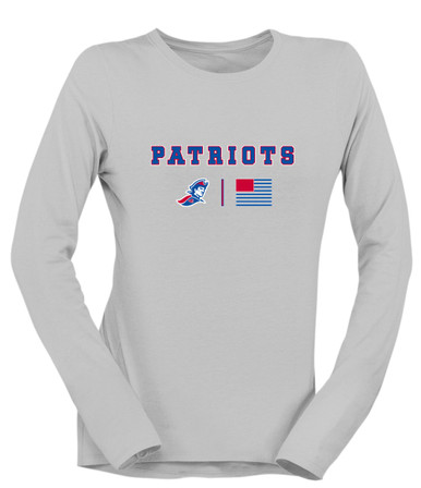 Jay County Patriots Team Colors Flag Women's LS T-Shirt