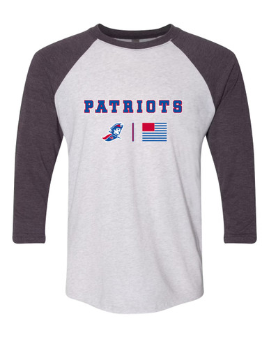 Jay County Patriots Team Colors Flag Men's Baseball T-Shirt