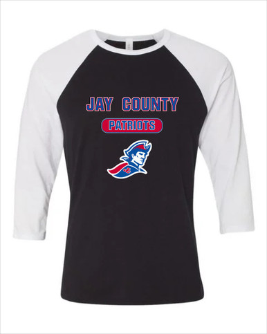 Jay County Patriots Mascot #3 Women's Baseball T-Shirt