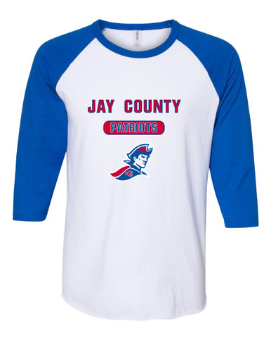 Jay County Patriots Mascot #3 Men's Baseball T-Shirt