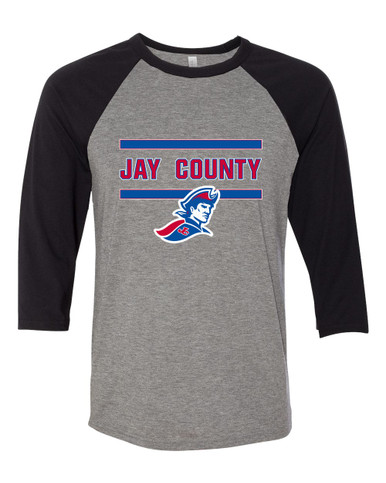 Jay County Patriots Mascot #4 Women's Baseball T-Shirt