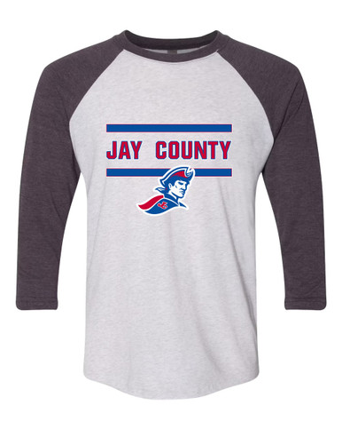 Jay County Patriots Mascot #4 Men's Baseball T-Shirt