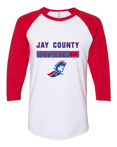 Jay County Patriots Mascot #7 Women's Baseball T-Shirt