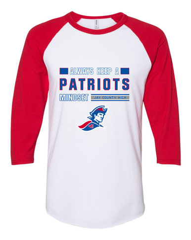 Jay County Patriots Mindset Women's Baseball T-Shirt