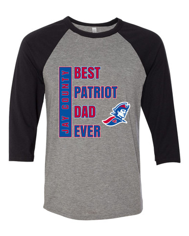 Jay County Patriots Best Patriot Dad Men's Baseball T-Shirt