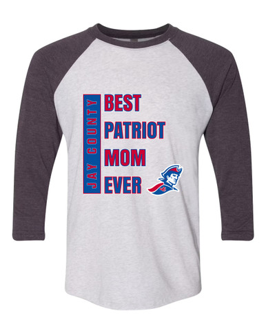 Jay County Patriots Best Patriot Mom Women's Baseball T-Shirt