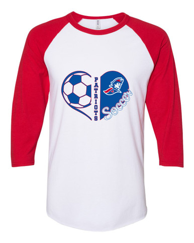 Jay County Patriots Heart Soccer Women's Baseball T-Shirt
