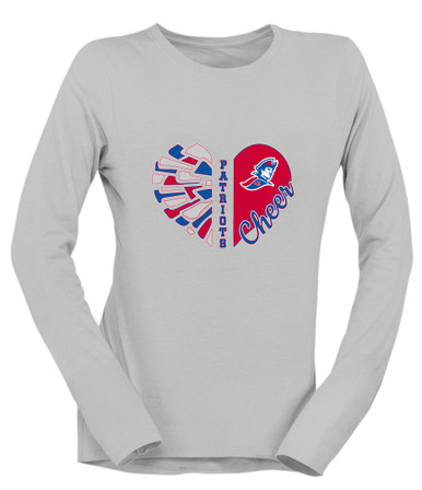 Jay County Patriots Heart Cheer Women's Premium LS T-Shirt