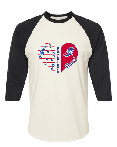 Jay County Patriots Heart Band Women's Baseball T-Shirt