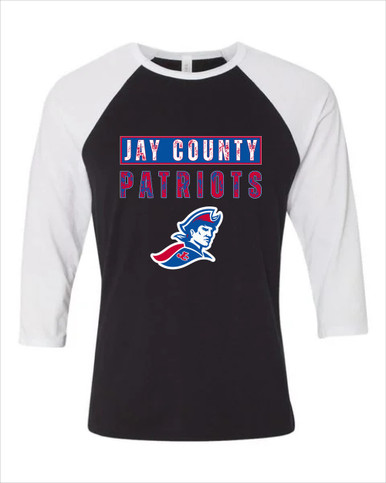 Jay County Patriots Mascot #9 Men's Baseball T-Shirt