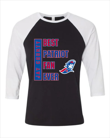 Jay County Patriots Best Patriot Fan Women's Baseball T-Shirt