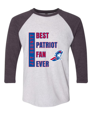 Jay County Patriots Best Patriot Fan Men's Baseball T-Shirt