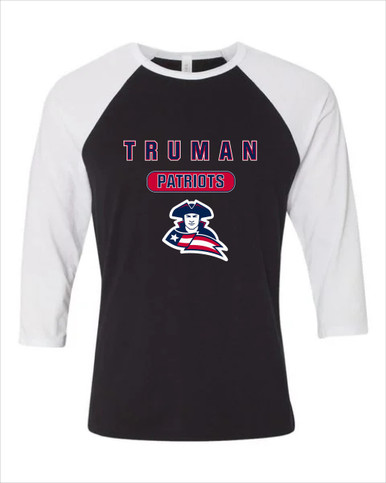 Truman Patriots Mascot #3 Women's Baseball T-Shirt