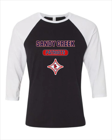 Sandy Creek Patriots Mascot #3 Women's Baseball T-Shirt