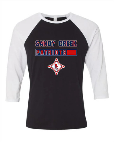 Sandy Creek Patriots Mascot #7 Men's Baseball T-Shirt