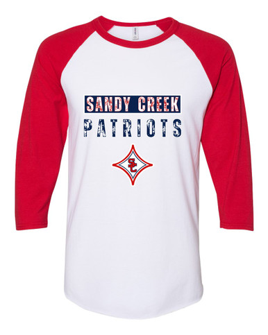 Sandy Creek Patriots Mascot #9 Women's Baseball T-Shirt