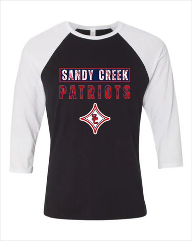 Sandy Creek Patriots Mascot #9 Men's Baseball T-Shirt