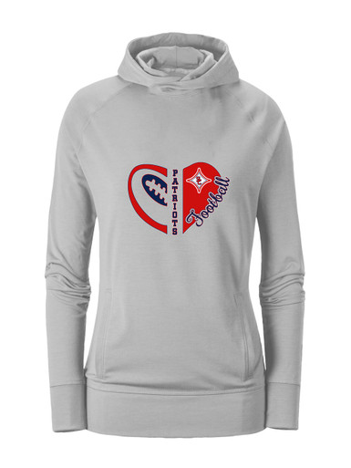 Sandy Creek Patriots Heart Football Women's Hoodie