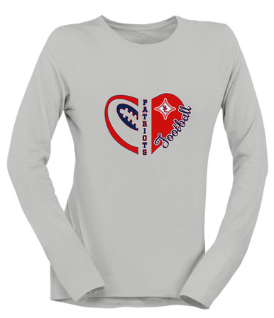 Sandy Creek Patriots Heart Football Women's Premium LS T-Shirt