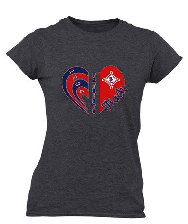 Sandy Creek Patriots Heart Track Women's Premium SS T-Shirt