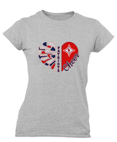 Sandy Creek Patriots Heart Cheer Women's SS T-Shirt
