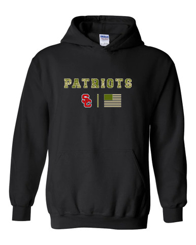 Sandy Creek Patriots SC Script Camo Flag Men's Hoodie